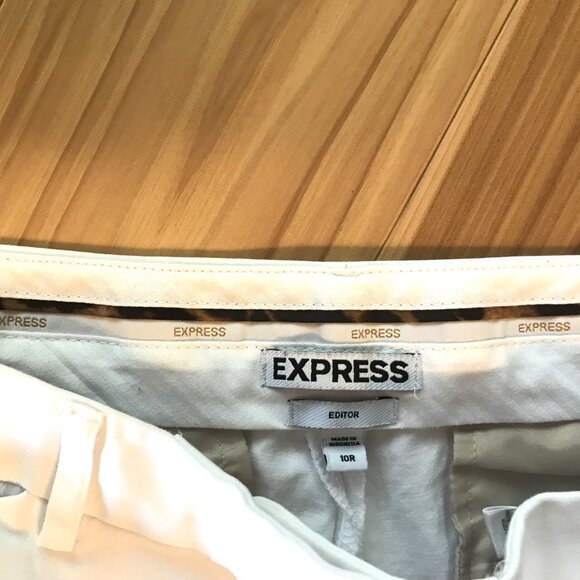 Upcycled Express White Pants, Painted Flowers, Funky Hippie Flared, Size 10 - Picture 6 of 13